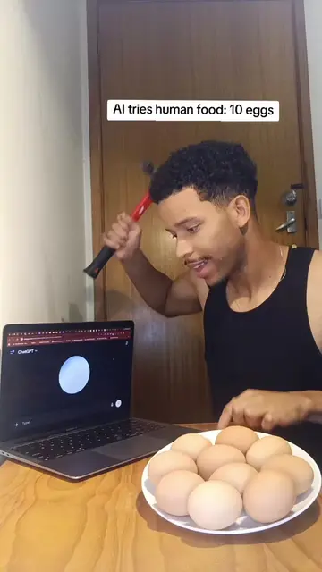 AI tries human food: 10 EGGS 🤔🥚 #fypvideoviral #artificialintelligence #ai #Ch