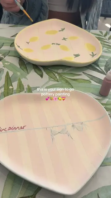 Your sign to go pottery painting with your bestie 🥹🎨🥰💌🍋#potterypaintng #pot