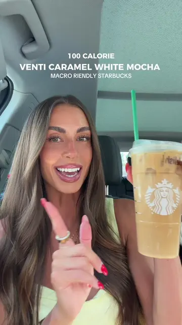 it 100-Cal Caramel White Mocha Starbucks Order Order this: • Venti Iced Coffee •