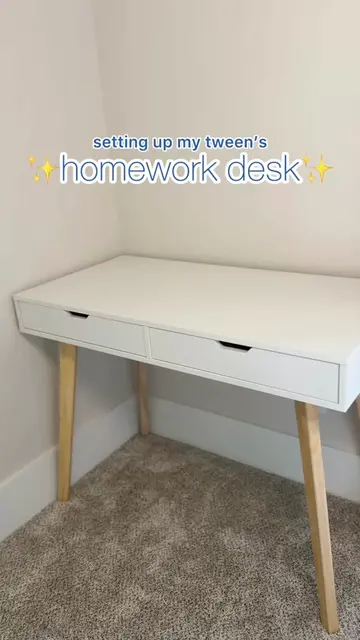 **Everything we used for our daughter’s homework desk is linked in my bio!📚✏️ ✨