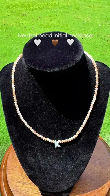 Cute neutral initial necklace that goes with every outfit. Stainless steel no ta