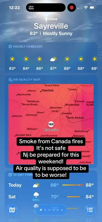 As per News 12, New Jersey, they were saying that the air quality is not gonna b