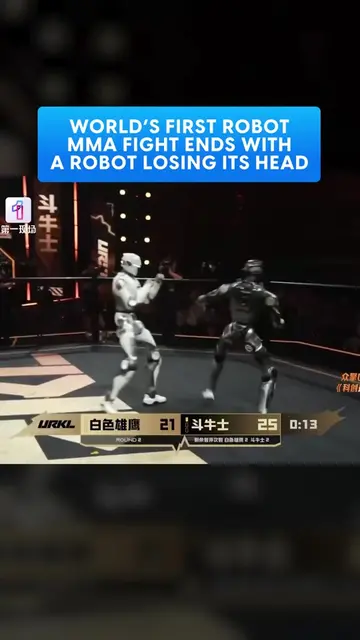 China just hosted the world's first robot MMA event, organized by EngineAI and f