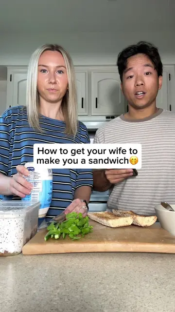 tricking my wife into making me a sandwich🤭 #couple #humor #trend #relationship