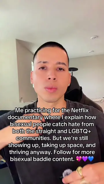 Me practicing for the Netflix documentary where I explain how bisexual people ca