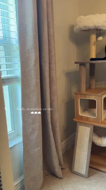 the perfect cat tree that actually matches my aesthetic…🐈‍⬛🤍☁️ #catsoftiktok #