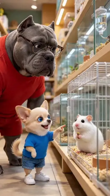 Chihuahua and his father went to the pet store to buy a pet🦜🦅 #Chihuahuadog #A