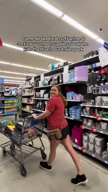 Come with me to buy school supplies for all the kids that live in our trailer pa