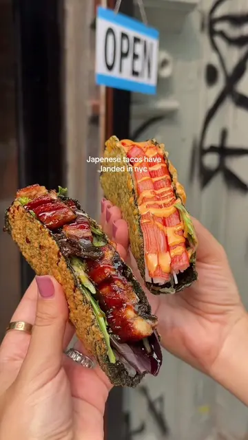 New Japanese taco and coffee spot has opened in nyc!!  #sushitaco #nyc #nyceats 