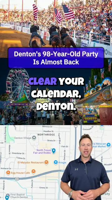 Denton's got a party turning 98 this year, and it's almost showtime. 🤠 The Nort