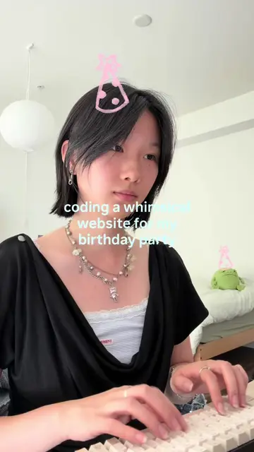 whimsical website for my bday party 😙 #coding #techgirl #creativecoding #websit
