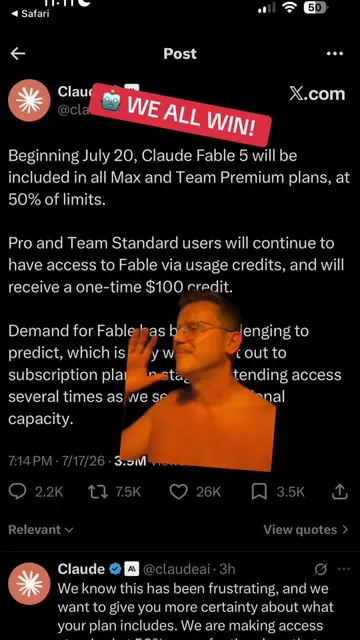 Anthropic is not taking FABLE 5 away! Well done. #greenscreen 
