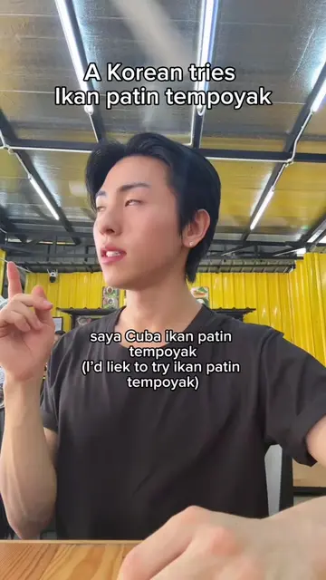 A Korean tries Ikan patin tempoyak..  I can tell I’m not fish person 🤣 #malaysi