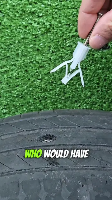 Mechanic Uses a Wall Plug to Fix a Flat Tire! 🚗🛞 #DIY #CarRepair #LifeHack #Ti