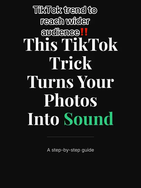 TikTok's photo sound trend can help you reach a wider audience! 📈 This trick tu