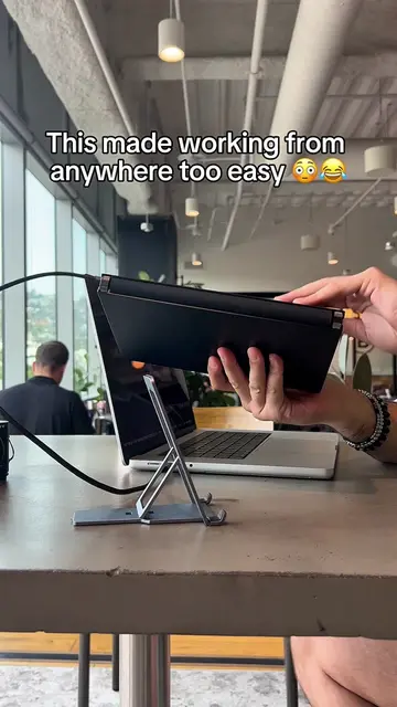 This made remote working so much easier 😉😳 #Tech #asmr #newtech #monitor #work