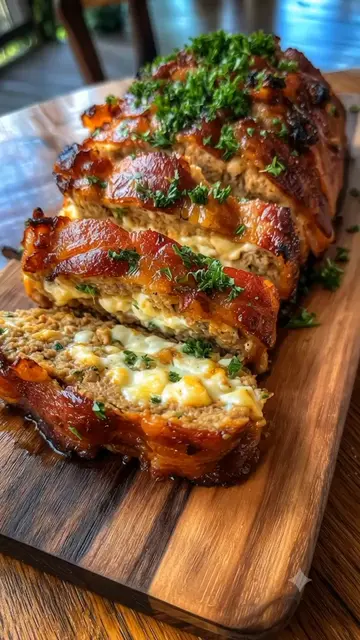 🥓🧀 bacon wrapped three cheese stuffed meatloaf
 🛒 Ingredients
 For the Meatlo