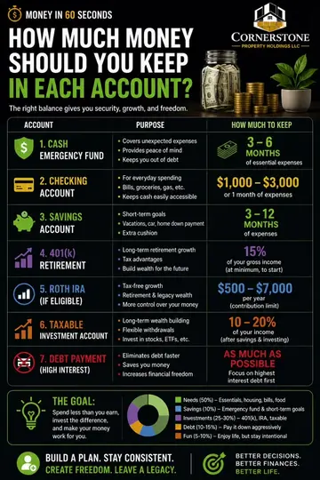 Not every dollar belongs in the same place. 👀 💳 Checking: enough for monthly b