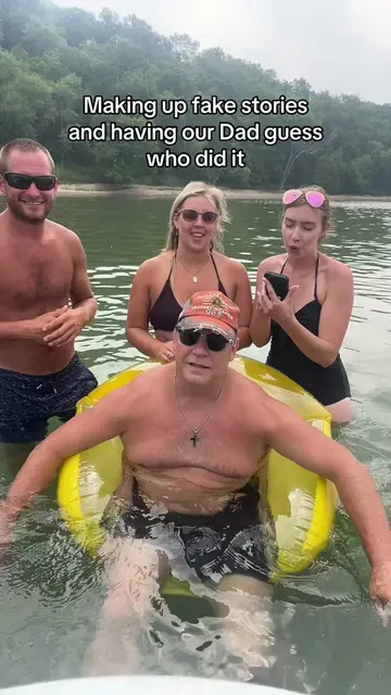 We got him good! Making up fake stories and having our Dad guess who did it @Jes