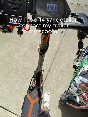 Watch me connect my trailer to my scooter. #trailer #detailing #scooter #kukirin