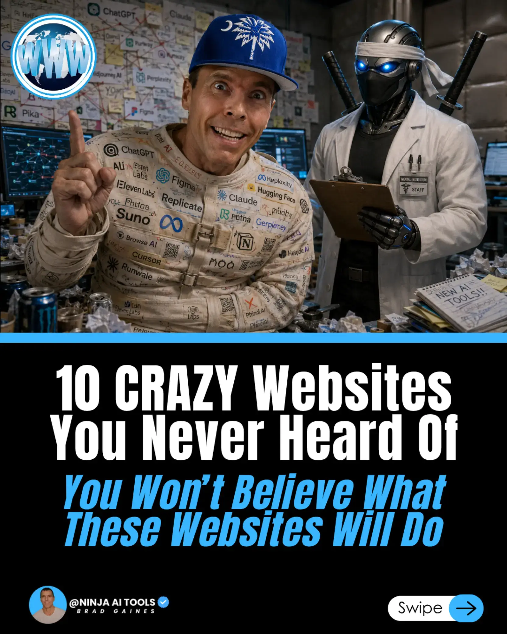 👇 Go here for all the links + my top 100 AI Tools list NinjaAiTools.com/Crazy-W