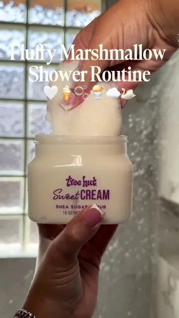 Fluffy marshmallow shower routinee 🤍✨ smells so yummy #showertok #showerroutine