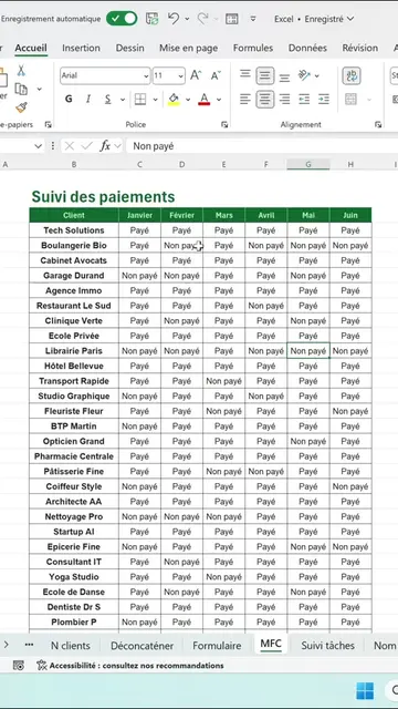 Repérer vos factures impayées en un coup d'œil 🚨 La solution : mise en forme co