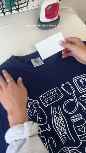 Here’s how I tag all of the apparel in my shop! I designed these neck tags in Ca
