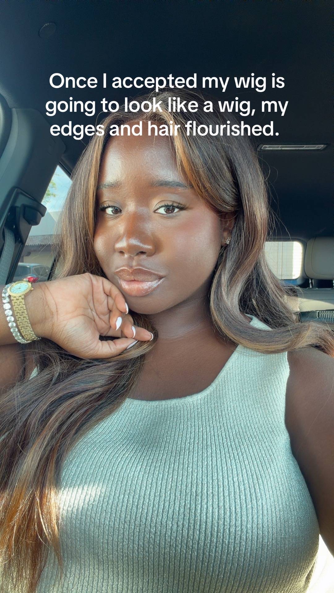 You can see my lace? Guess what, it’s not my hair. Glueless till I die! #hairgro