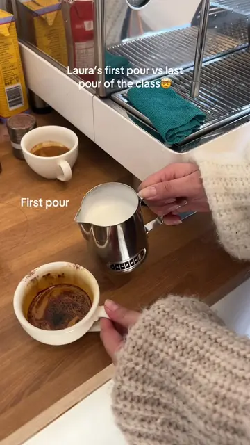 Wait for the results 🤯 This is Laura’s first pour compared to her last pour aft