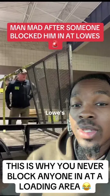 MAN MAD AFTER SOMEONE BLOCKED HIM IN AT LOWES 🚨 #yaboyant #man #lowes #angry #y