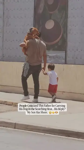 His son had shoes. His dog had bare paws. ☀️🐾 Before you judge, know the whole 