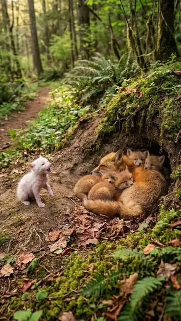 A hiker finds a baby fox abandoned by its mother on the edge of a field and come
