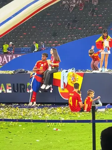 Yamal_s Brother Chose The Right Girlfriend...😂❤️ At Euro 2024 celebrations, Lam