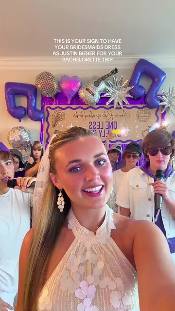 A dream come true!!💜🪩👰🏼‍♀️💍 #justinbieber #onelesslonelygirl #bachelorette 