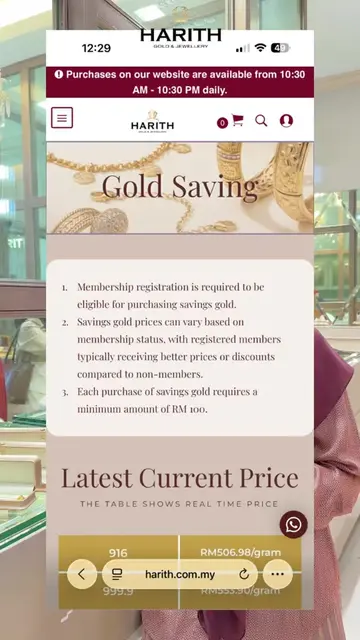 Emas tak semestinya kena beli banyak terus. Dengan Gold Saving Harith Gold, RM10
