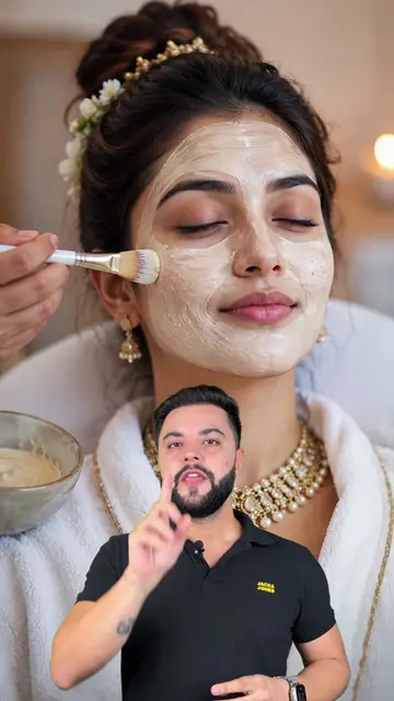 Bridal Glass Skin Facial Clear & Glowing Skin with Home Remedies #fyp #मेकअप #gl