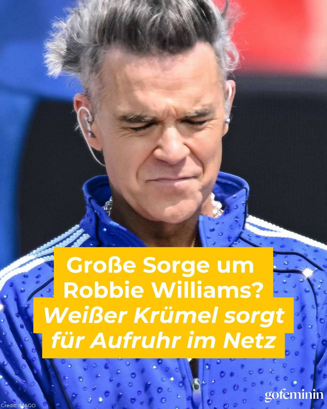 Rätsel gelöst! Nachdem ein kleiner weißer Krümel bei Robbie Williams' TV-Auftrit