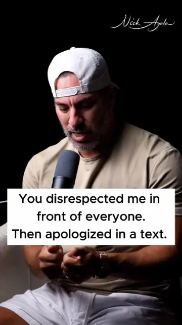 You disrespected me in front of everyone. Then apologized in a text. The shot ha