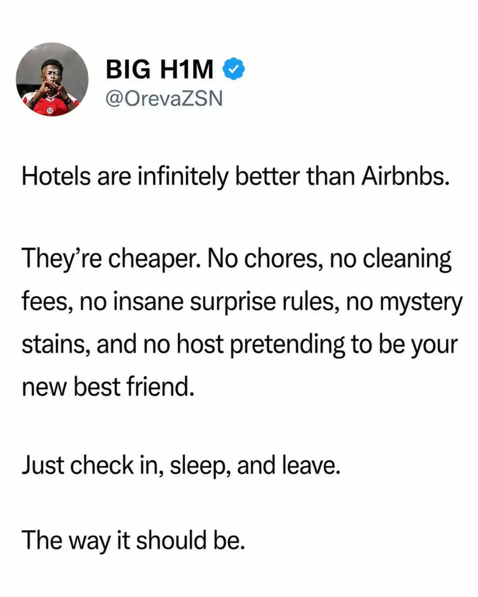 Hotels win for simplicity, predictability, and professionalism. Airbnb wins only