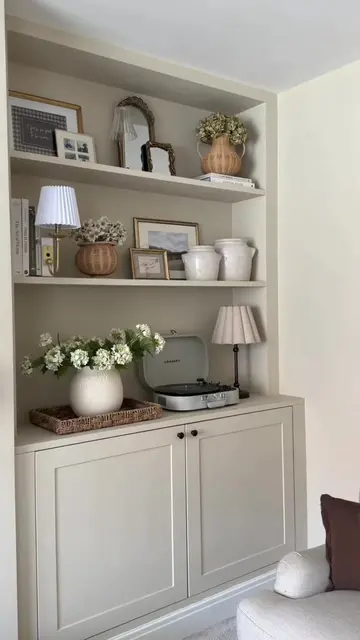 You asked, I’ve answered.. #paint #beige #Home #shelving #livingroom