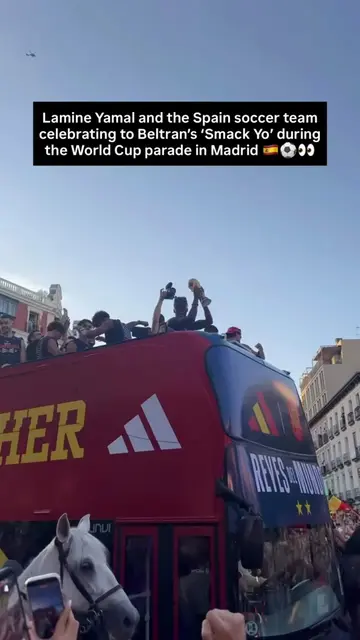 Lamine Yamal and the Spain soccer team celebrating the World Cup win @Beltran’s 