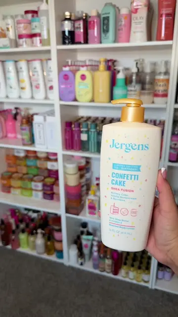 Confetti birthday cake shower routine 🧁✨ for the brand new jergens confetti cak