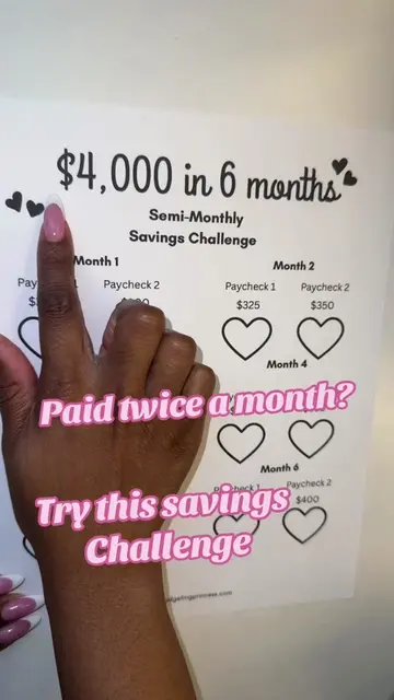 Save $4,000 in 6 months with this semi-monthly savings challenge 💸✨ #savingmone