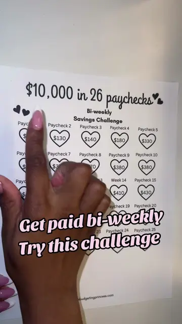 Save $10,000 in a year with this 26 paycheck savings challenge 💸💸💸 #Budgeting