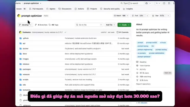 30.000 sao! Công cụ tối ưu Prompt mã nguồn mở. Công cụ này có thể biến những pro