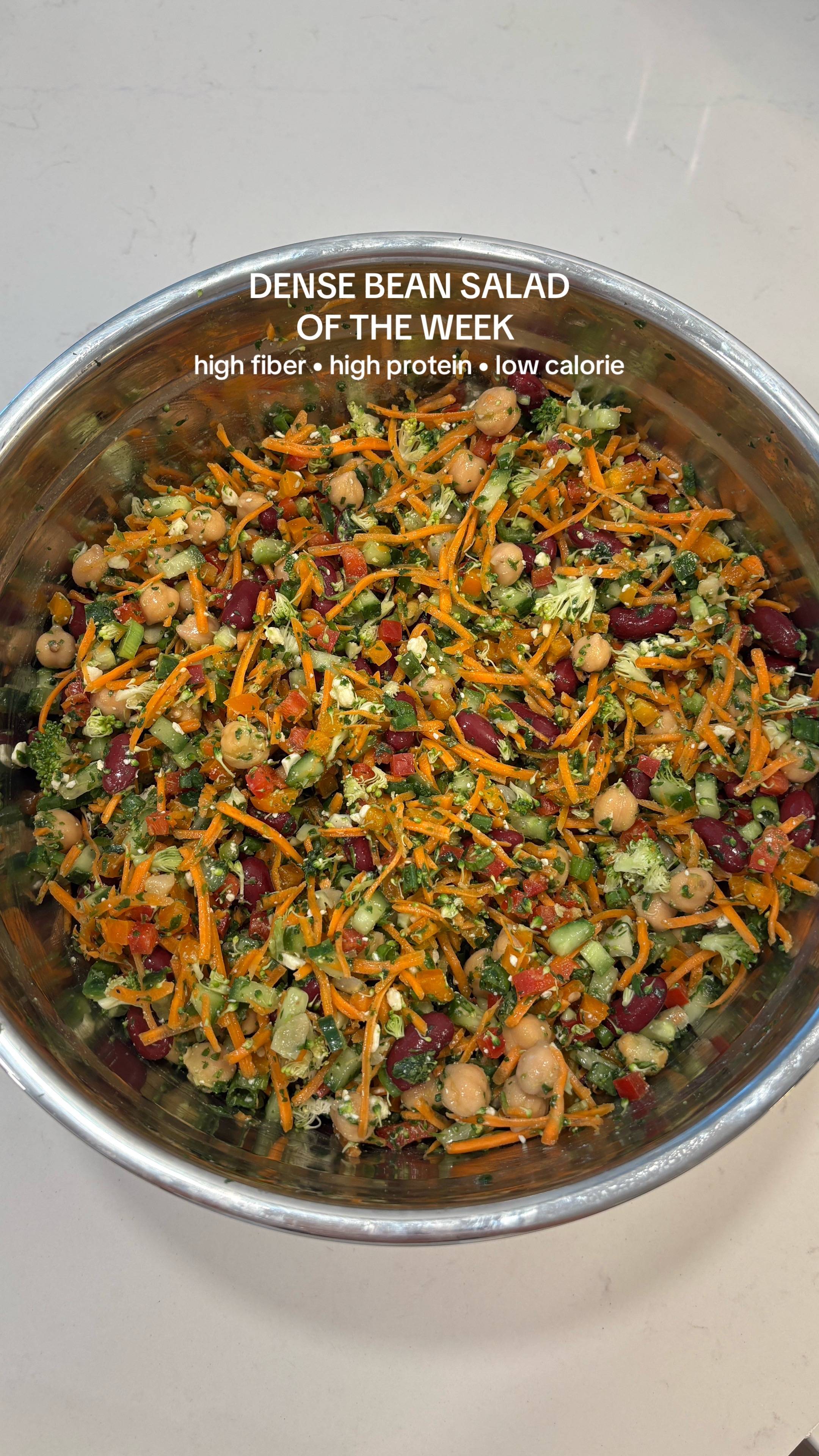this week’s dense bean salad 🫘🌱🥕 #densebeansalad #recipes #healthyrecipe #low