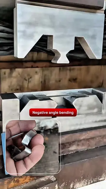 Negative angle bending - less than 90°, inward-locking formed, retracting design