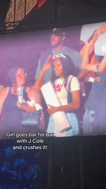 She actually killed this, I think I got a crush 🫣 #fyp #jcole #concert #philly 
