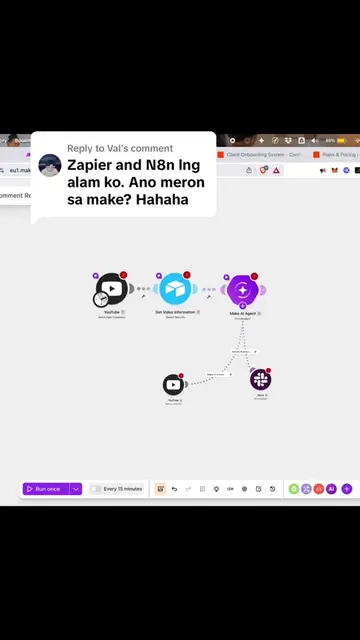 Replying to @Val Difference ng make.com tsaka zapier  #automation #aiautomation 